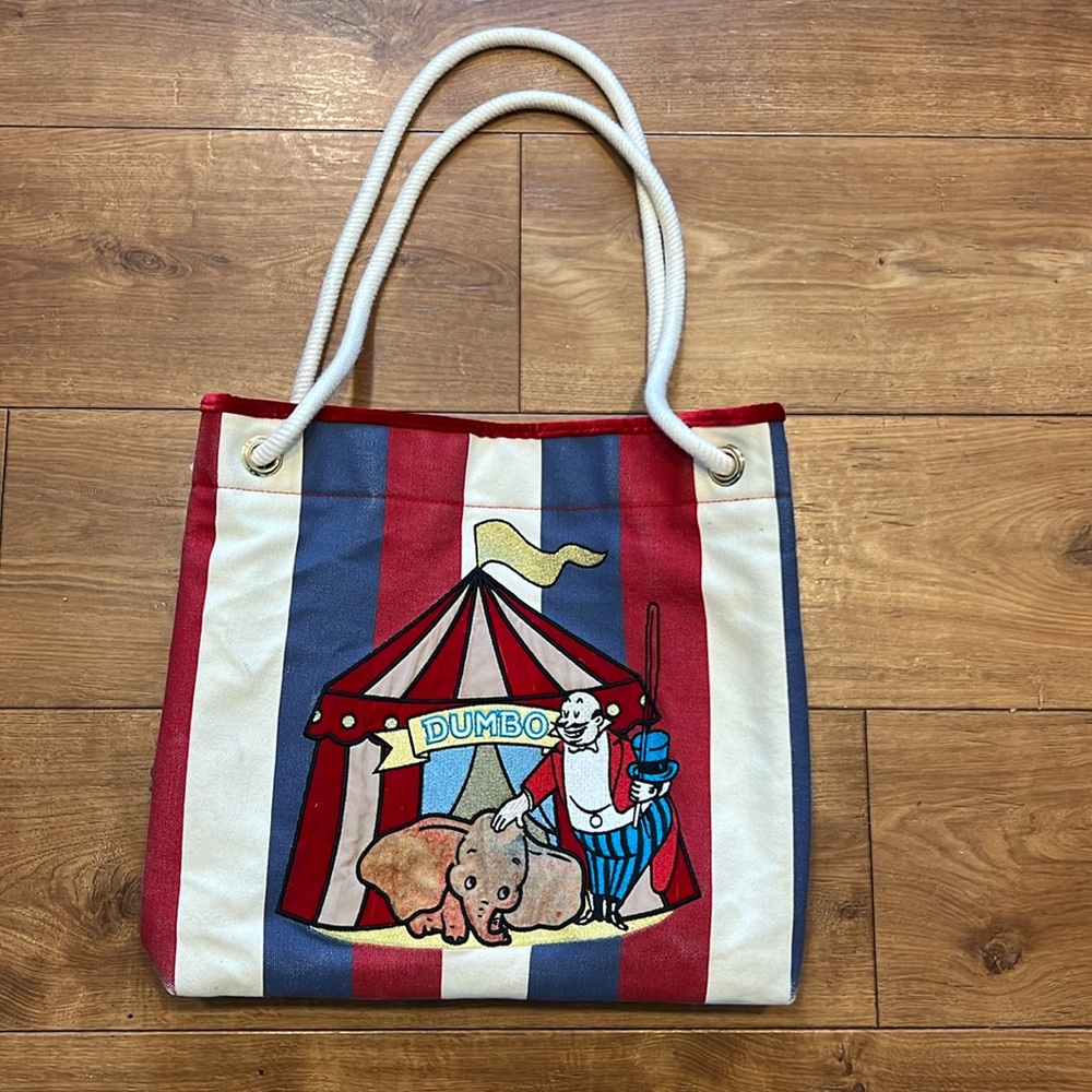 Disney Embroidered Velvet Canvas Dumbo Tote